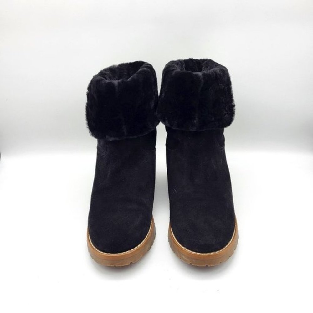 Boden Black Suede Plush Lined Ankle Booties, US Size 7, EUC - Picture 6 of 16